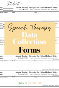 free data collection sheets for speech therapy