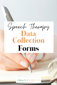 speech therapy data collection forms