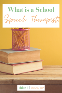 school speech therapist working in a school