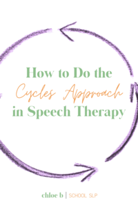 cycles approach for speech therapy text