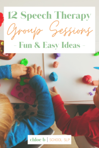 speech therapy group session activities