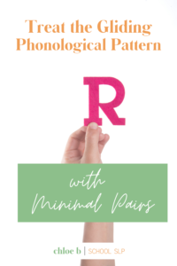 text stating treating the gliding phonological pattern with minimal pairs r and w