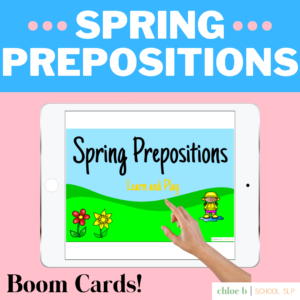 spring speech therapy ideas - spring prepositions 