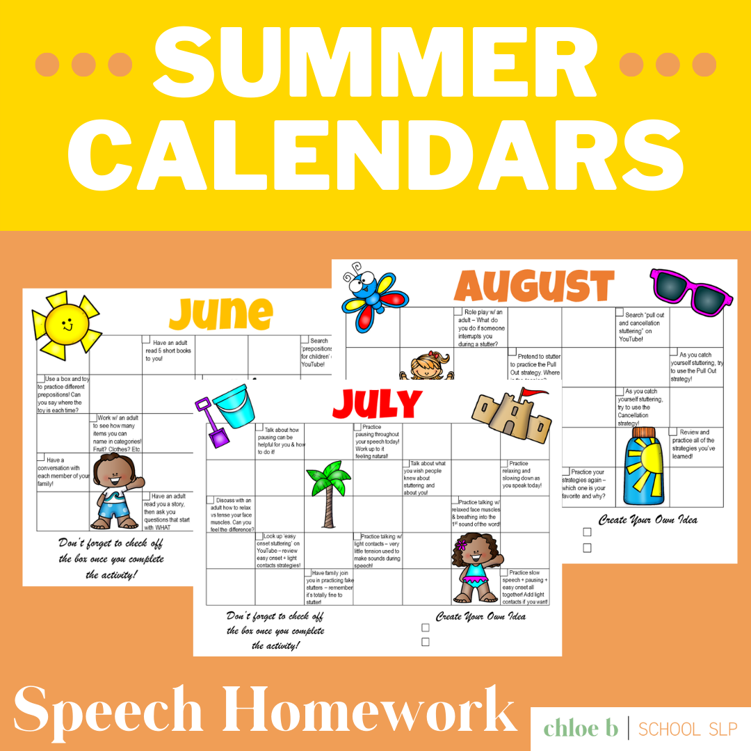 Summer Speech Therapy Homework that Families Will Actually Want to Do